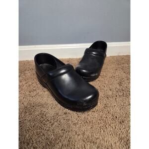 Dansko leather professional clogs black nursing comfort shoe slip on 39